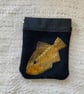 Reindeer - Fish Leather Coin Purse -  Wool Vadmal CP7