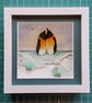 Penguin Coastal Art, Handmade 3D Watercolour Picture, One-of-a-Kind Beach Gift - Image 6