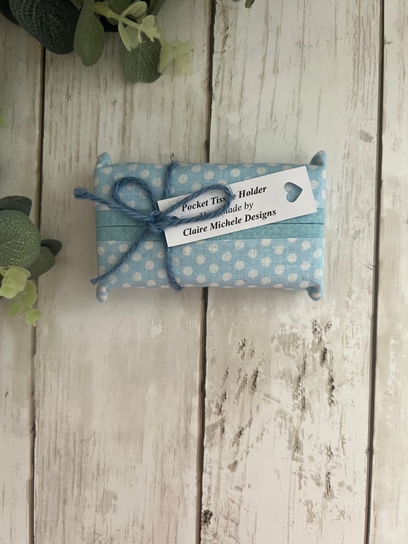 Tissue Holder, Pocket Tissue Holder, Tissue Pouch, Travel Accessory Baby Blue