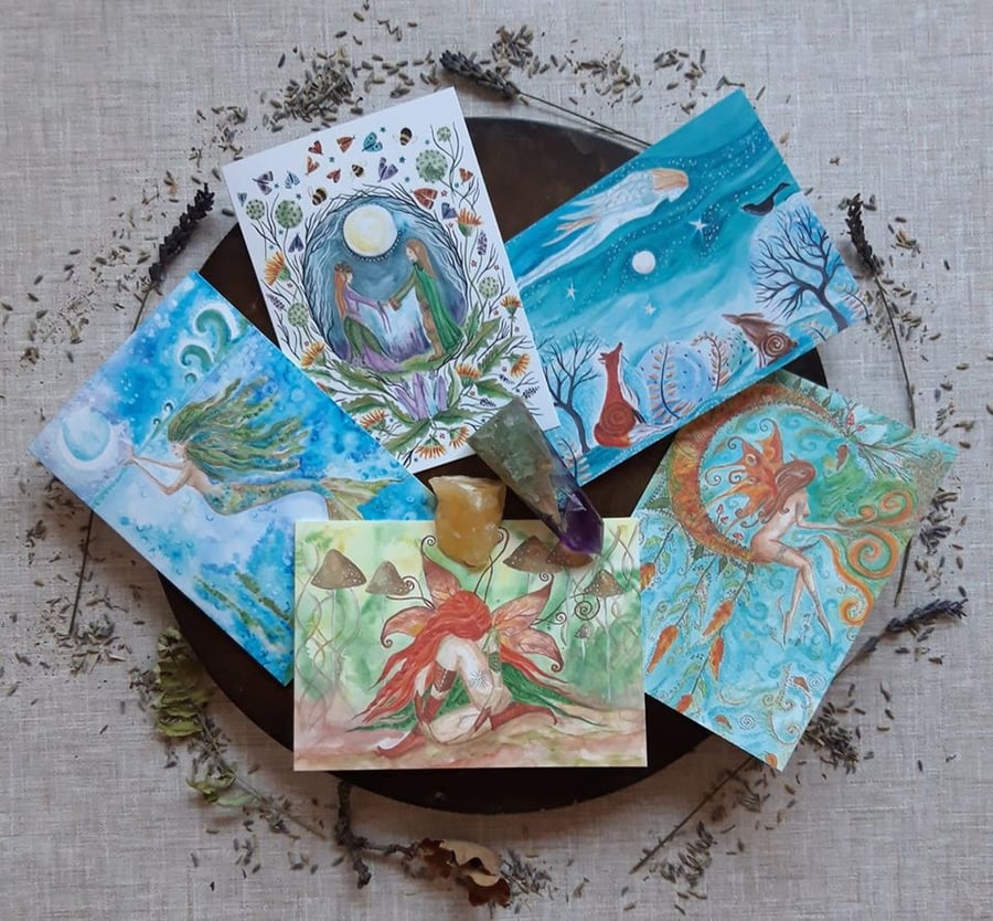 Fairy card, mermaid card,angel card, handfasting card, fairie card, pagan, 