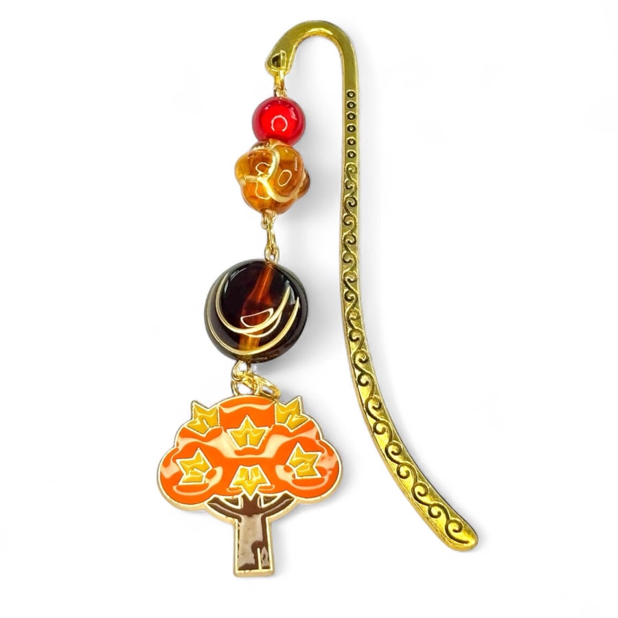Metal beaded Bookmark with Autumn Theme