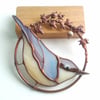 Stained Glass Nuthatch Ring - handmade in Hampshire