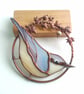 Stained Glass Nuthatch Ring - handmade in Hampshire