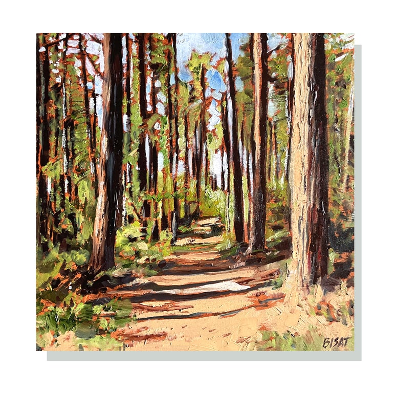 Blidworth woods, canvas print of an original oil painting.