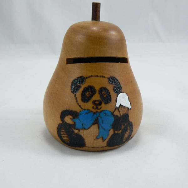 Money box with key (pyrography)