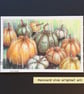 Pumpkins, an original drawing, postcard size artwork, small drawing, wall art