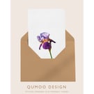 Iris purple flowers Greetings Card (QM 341)