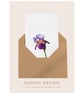 Iris purple flowers Greetings Card (QM 341)