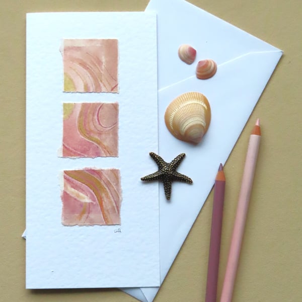 Abstract art card blank greeting card OOAK original hand made card