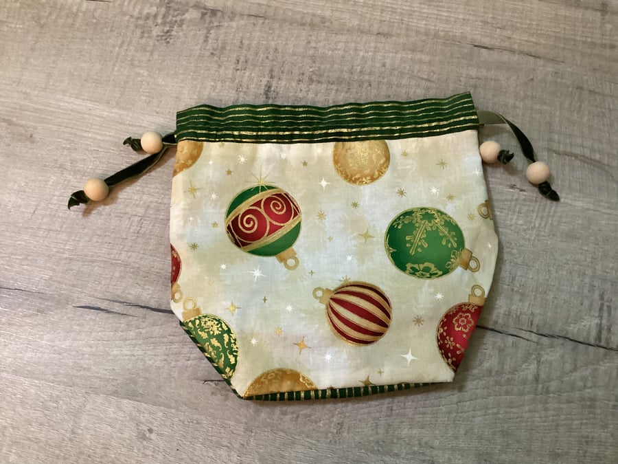 Christmas gift bag, drawstring bag, make up bag