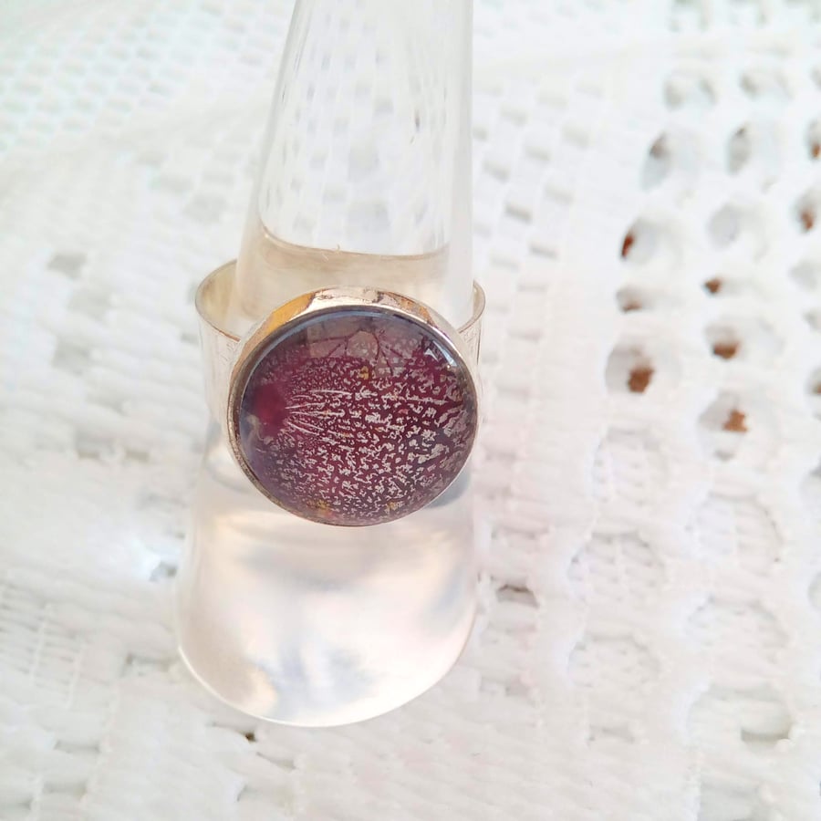 Purple Dragons Eye Adjustable Ring, Fantasy Ring, Purple Ring, Gift for Her