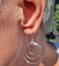 Silver Triple Hooped Drop Earrings - Image 5