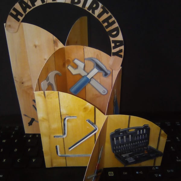 DIY Concertina Card 3D for Birthday or Father's Day