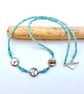 Amazonite Necklace With Abalone Discs & Sterling Silver, Birthday Gifts For Her