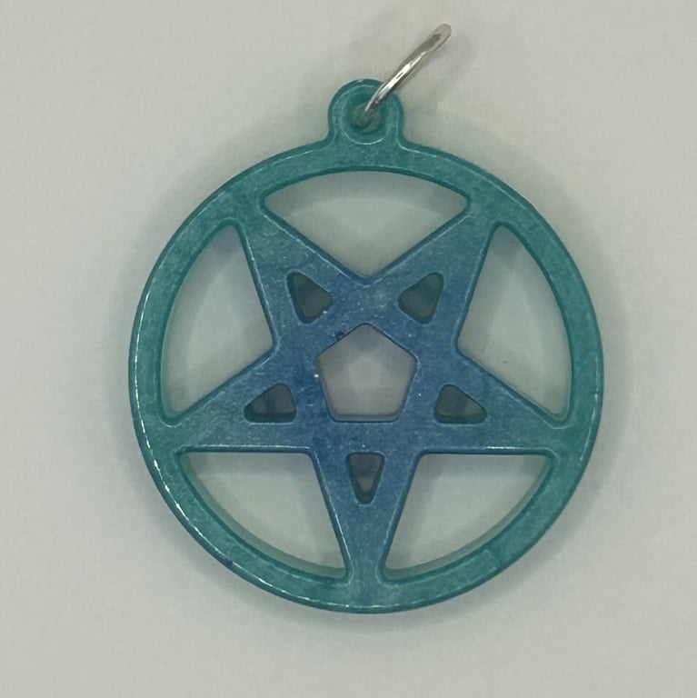 Perfectly Imperfect Resin Pentacle Pendant, Keyring, Bag Charm - Various Colours