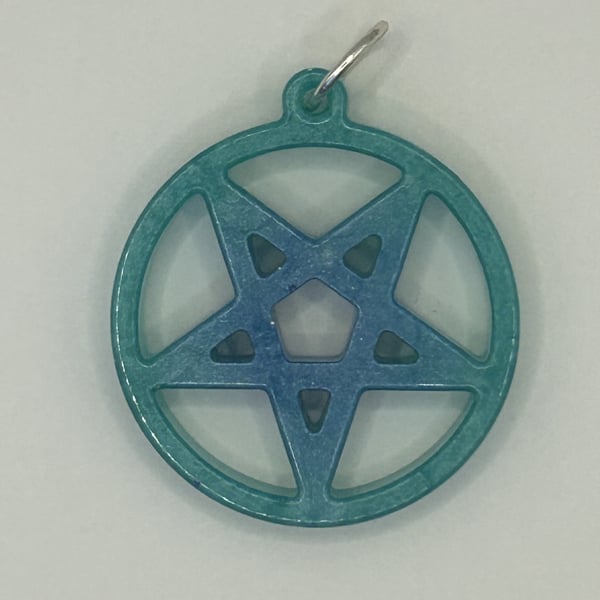 Perfectly Imperfect Resin Pentacle Pendant, Keyring, Bag Charm - Various Colours
