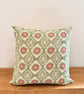 Maya Apple Green & Paprika Floral Cushion Cover, Square Cushion