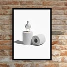 Seagull On a Loo Roll Bathroom Wall Prints
