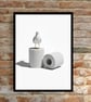 Seagull On a Loo Roll Bathroom Wall Prints