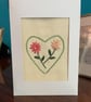 Embroidered Card with Heart and flowers - Image 5