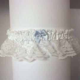White lace wedding garter
