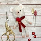 Christmas Mouse Tiny Art Doll Red