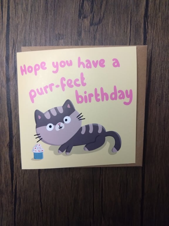 Cat perfect birthday card