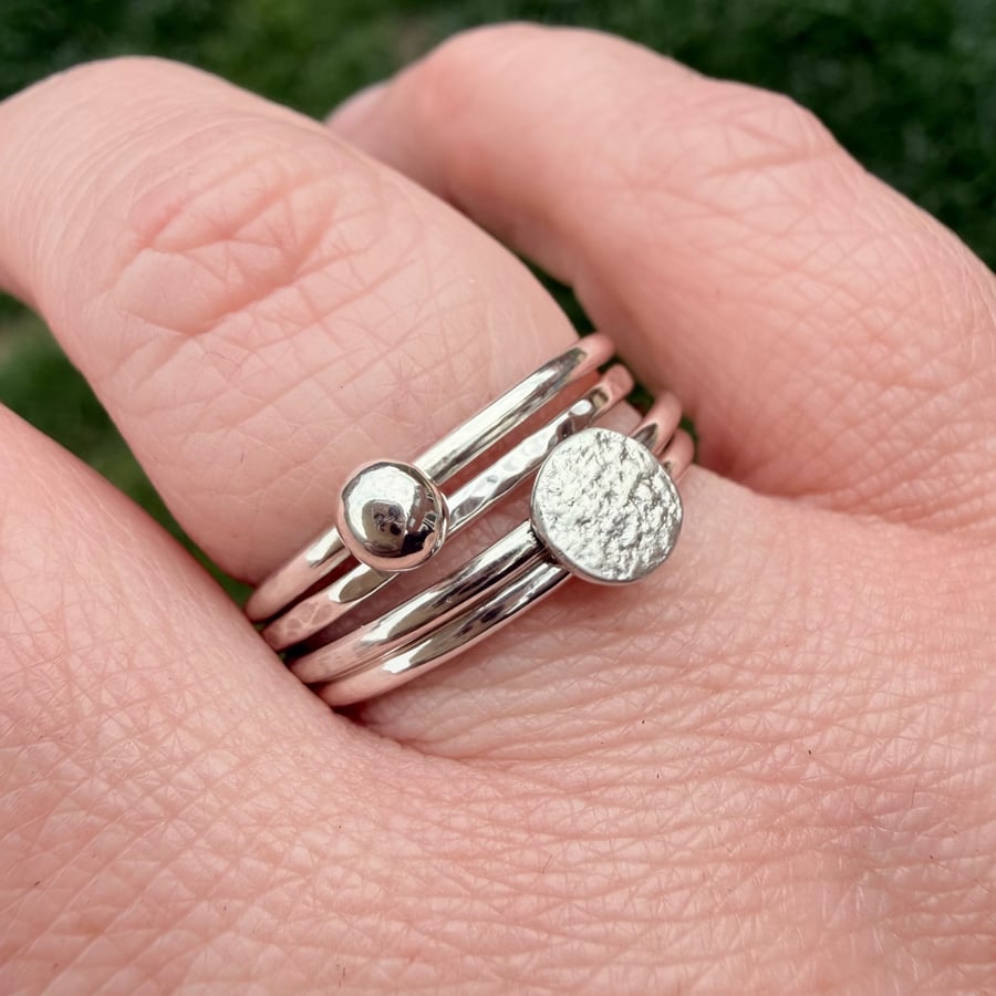 The Complete Contour Stacking Ring Set - Sterling silver ring stack