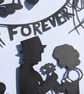 Large Bespoke Custom Personalised Handmade Forever Couple Wedding Papercut - Image 3