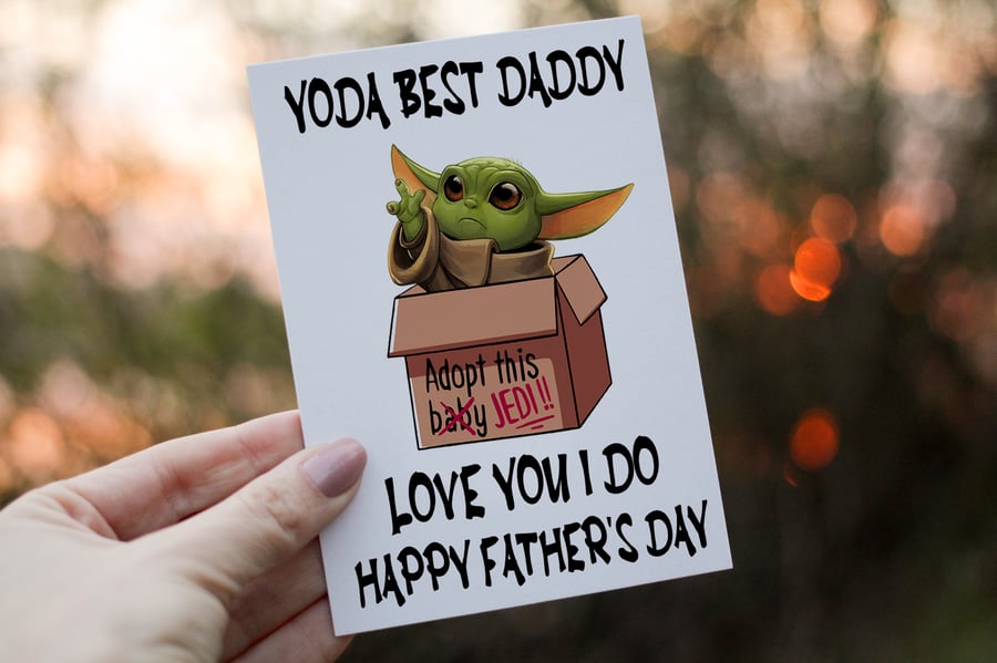 Yoda Best Daddy Happy Father's Day Card, Card for Dad, Father's Day Card
