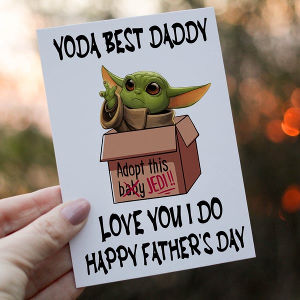 Yoda Best Daddy Happy Father's Day Card, Card for Dad, Father's Day Card