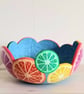 Decorative Stylised Citrus Slice Gourd Bowl - Image 3