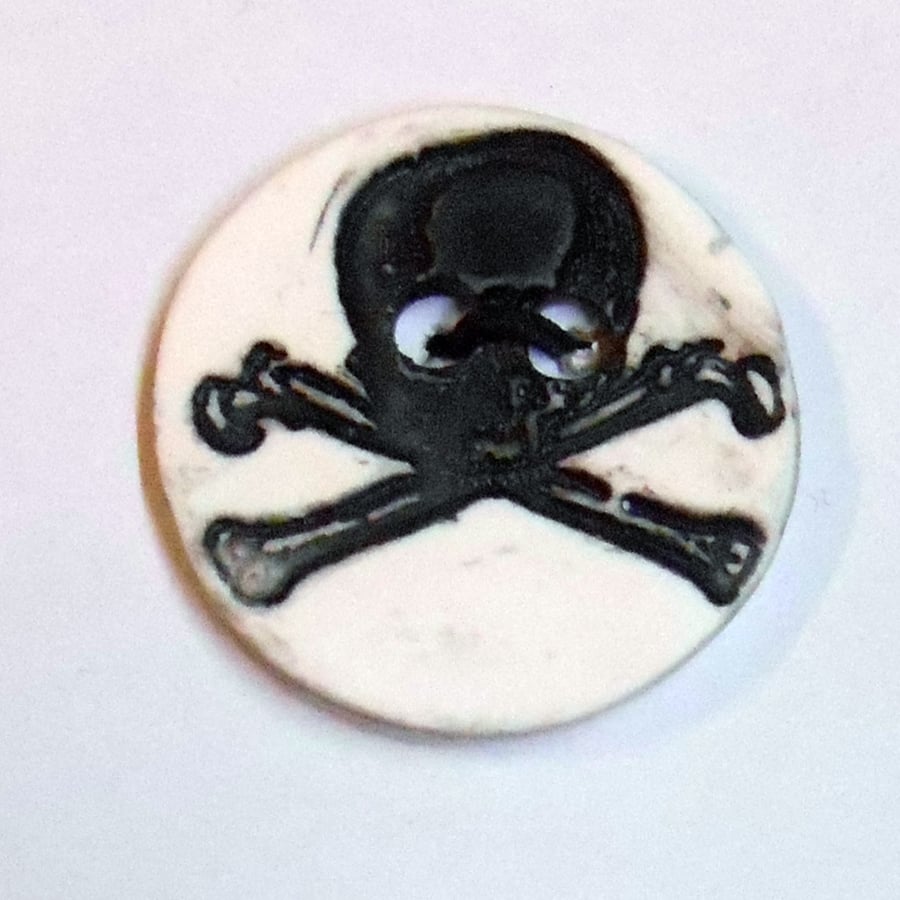 Buttons Black and white Porcelain Skull design.