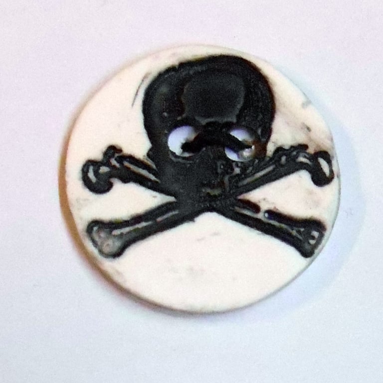 Buttons Black and white Porcelain Skull design.