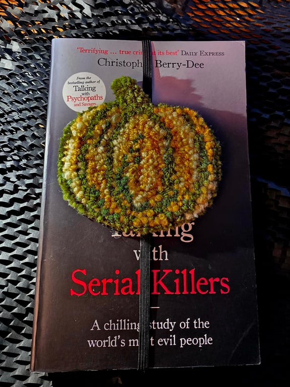 Autumn Halloween pumpkin punch needle bookmark