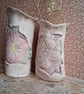 wild rose sack pot vase stoneware ceramic pottery- 2 styles