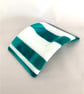 Summer Seconds Spearmint Stripe Fused Glass Candle Bridge – Handmade Home Accent - Image 2