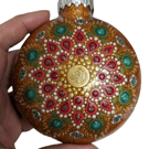 Hand painted dot mandala Christmas ornament