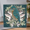 Kingfisher Greeting card (dark background)