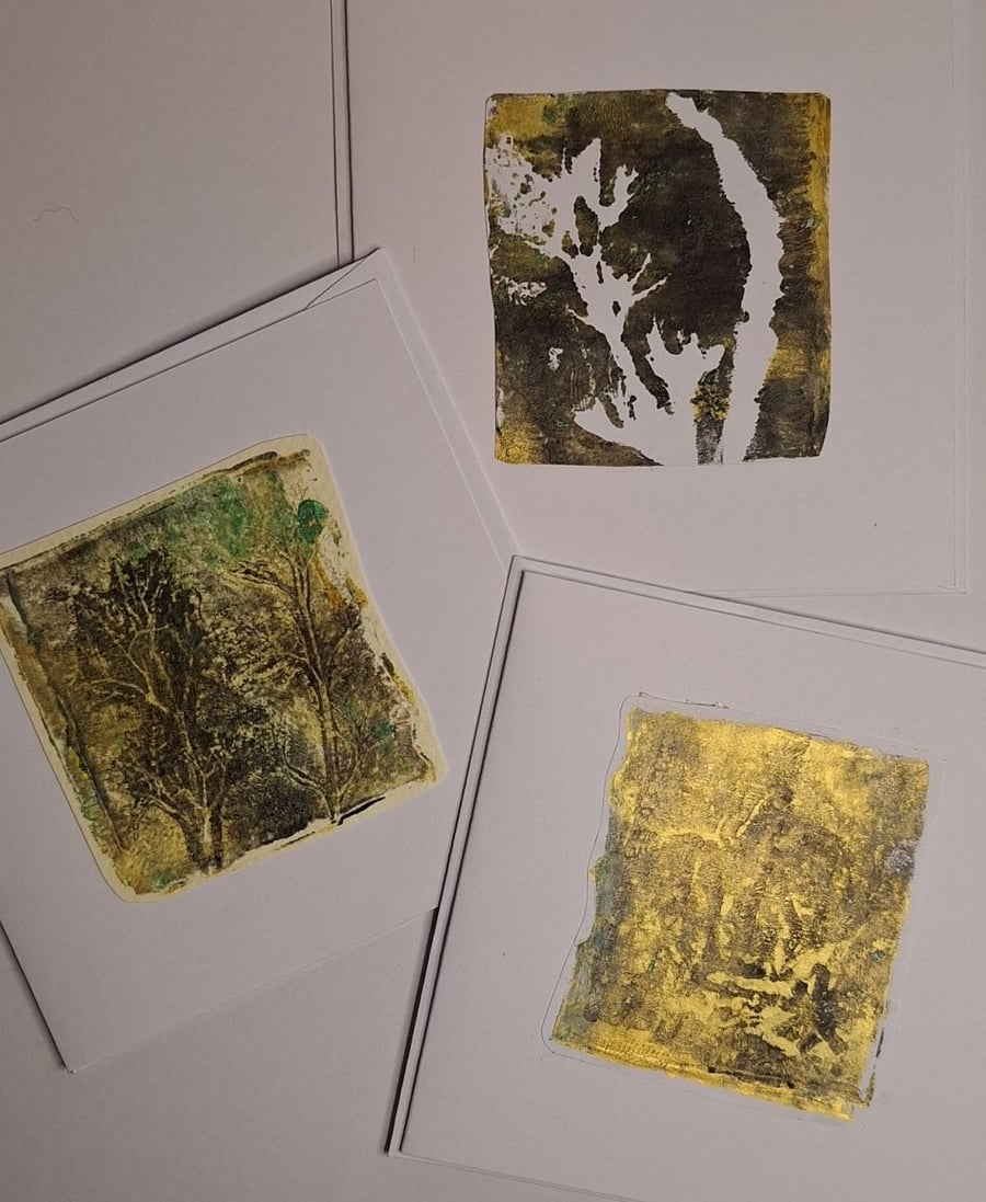 3 Cards 15x15cm Blank 'The Gold Set'