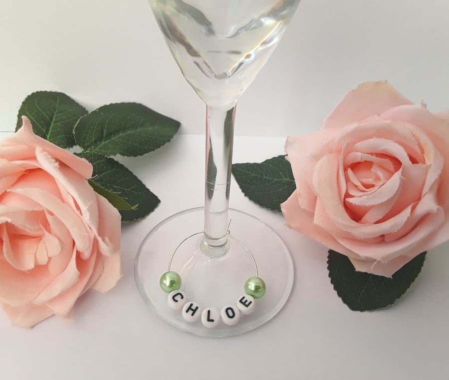 Personalised wine glass charm,Personalised wine glass charm, Wine glass charm g