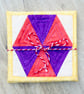 Set of four quilted coasters with a traditional hexagon patchwork design. - Image 9