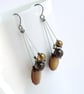 Golden Brown Earrings - Coffee Dangly Earrings - Drop Earring - Jewellery - Image 3