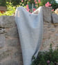 Large Light Grey Alpaca Handwoven Wrap, Shawl - Image 7