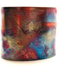 Etched Copper Cuff Bracelet - crow design - large - Image 1