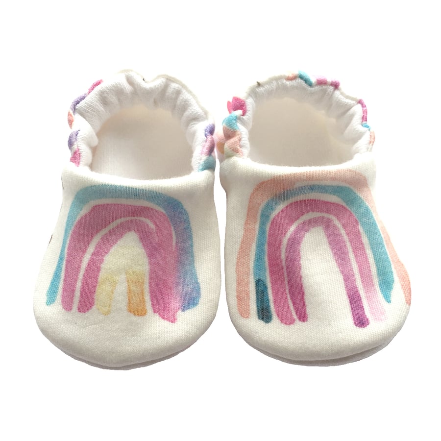 Rainbow Baby Shoes Organic Moccasins Kids Slipper Pram Shoes Gift Idea 0-9Y