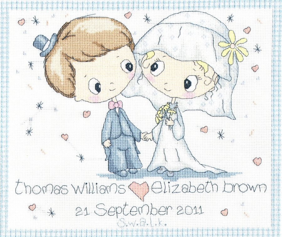 SWALK - wedding sampler cross stitch kit