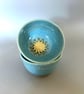 Handmade Ceramic Altar Bowl: Blue Moon & Sun Trinket Dish - Image 2