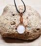 Unisex Copper Selenite Pendant wire wrap necklace - Image 2