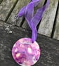 Purple patterned shell on purple ribbon - Image 3